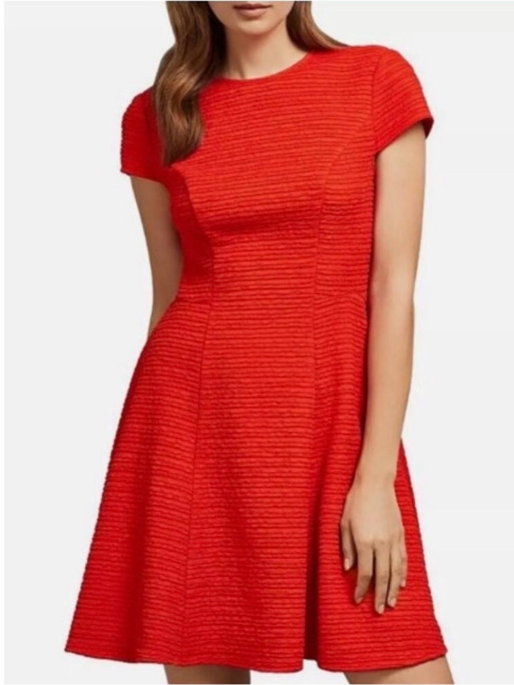 TED BAKER Cherisa Skater Mini Dress Textured Fit & Flare